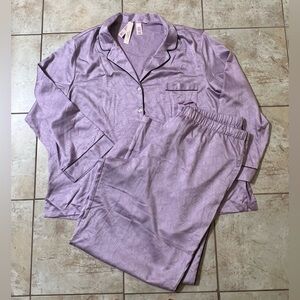Lavender Satin Pajama Set